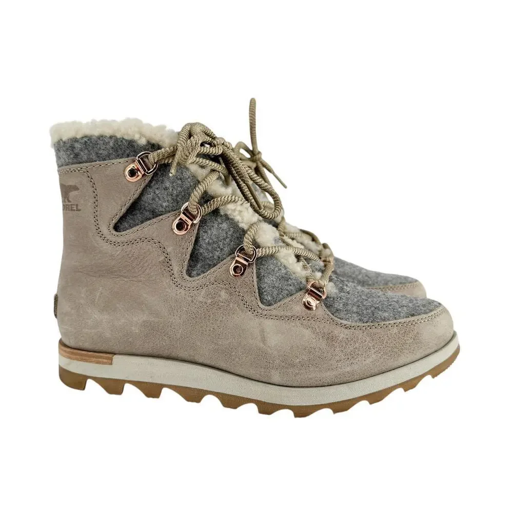 Sorel Sneakchic Alpine Waterproof Snow Rain Ice Cold Weather Boots Rose Gold 8